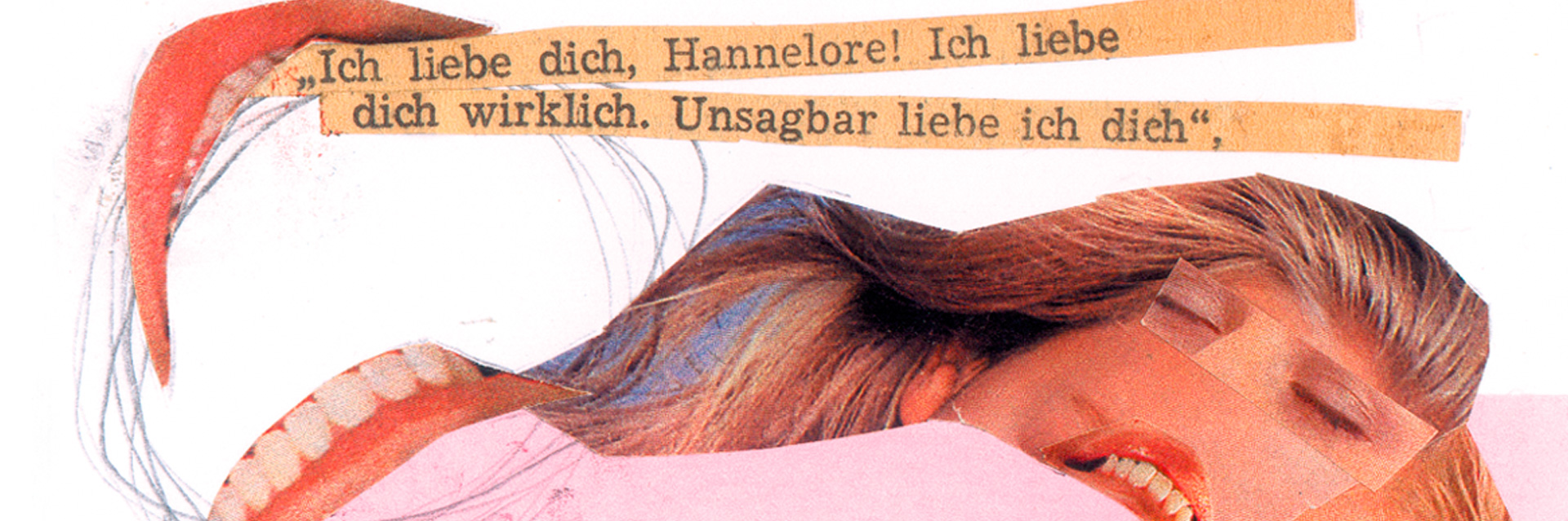 Liebesromantextschnipsel-Collagen